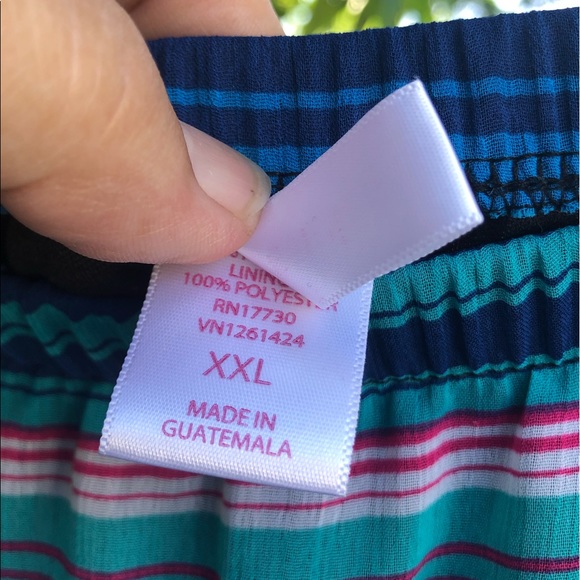 maxi skirt XXL striped semi-sheer fabric summer festival women’s NWT curvy comfy - Picture 4 of 5